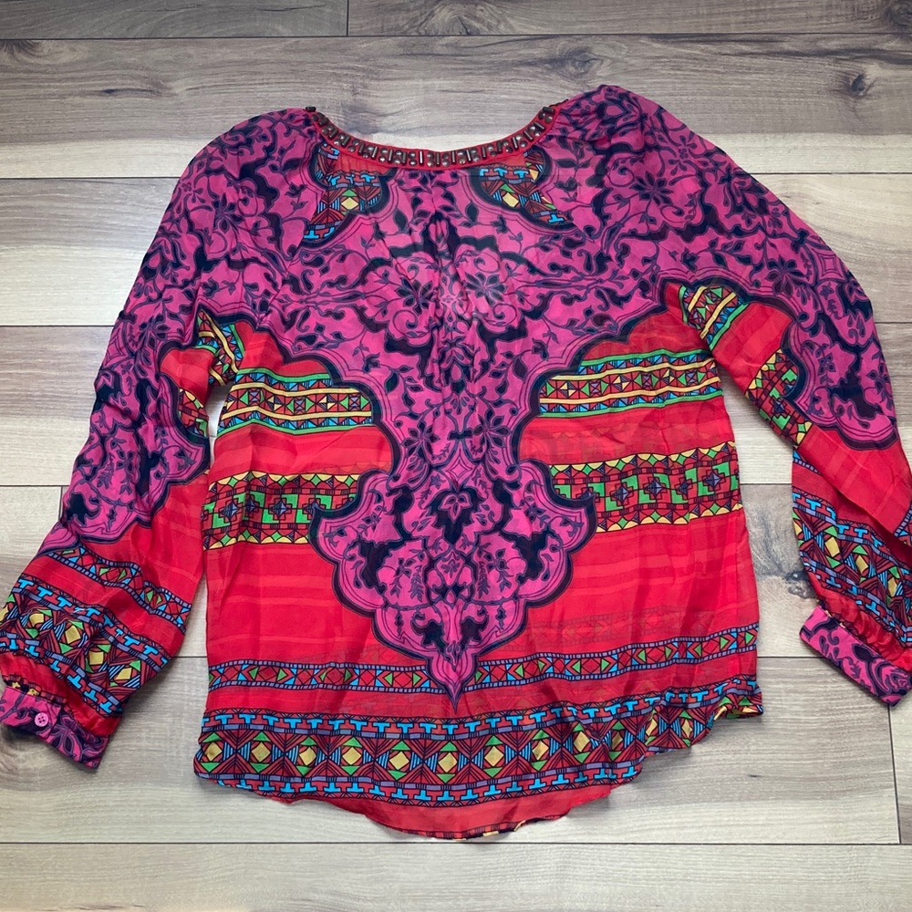 Hale Bob Boho Silk Blouse - Picture 8 of 8